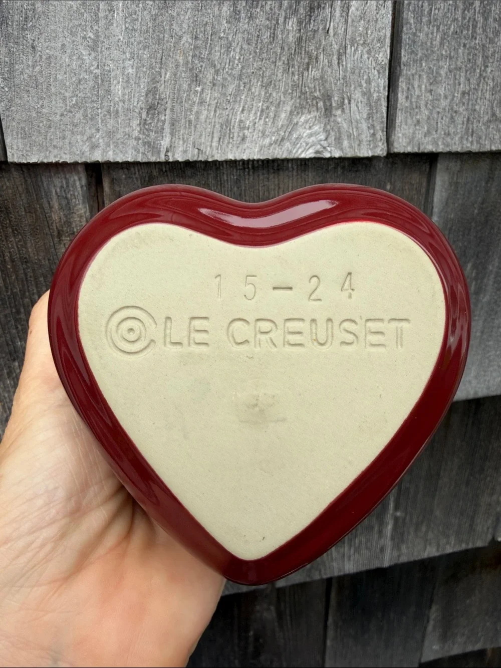Le Creuset Heart Ramekin Red Ombré Glaze Ceramic